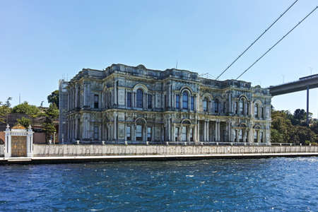 ISTANBUL, TURKEY - JULY 26, 2019: Panorama from Bosporus to city of Istanbul, Turkeyのeditorial素材