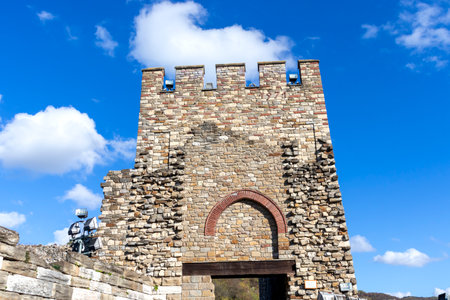 Ruins of The capital city of the Second Bulgarian Empire medieval stronghold Tsarevets, Veliko Tarnovo, Bulgariaの写真素材