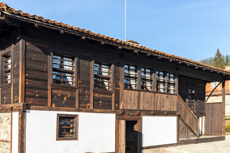 KOPRIVSHTITSA, BULGARIA - JANUARY 25, 2020: Educational Center during the Bulgarian Revival in historical town of Koprivshtitsa, Sofia Region, Bulgariaのeditorial素材