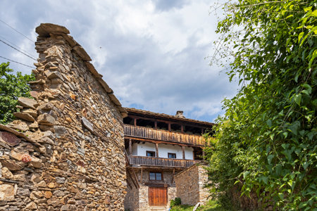 KOVACHEVITSA, BULGARIA - JUNE 30, 2020: Village of Kovachevitsa with Authentic nineteenth century houses, Blagoevgrad Region, Bulgariaのeditorial素材
