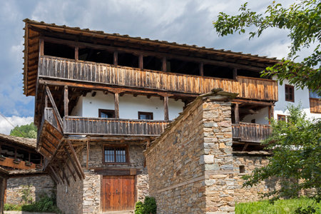 KOVACHEVITSA, BULGARIA - JUNE 30, 2020: Village of Kovachevitsa with Authentic nineteenth century houses, Blagoevgrad Region, Bulgariaのeditorial素材