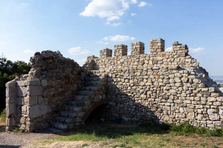 Sunset view of Ruins of ancient Mezek Fortress, Haskovo Region, Bulgariaの写真素材