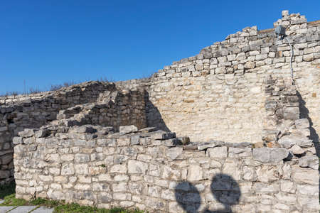 Ruins of medieval fortress in town of Lovech, Bulgariaの写真素材