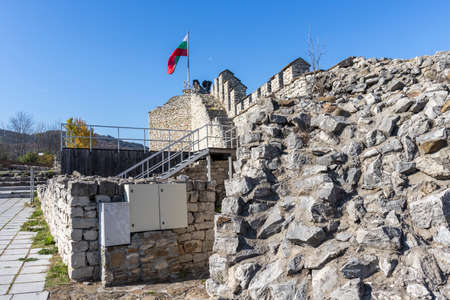 Ruins of medieval fortress in town of Lovech, Bulgariaの写真素材