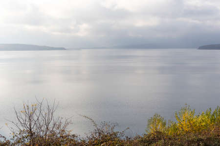 Panoramic view of Ogosta Reservoir, Montana Region, Bulgariaの写真素材