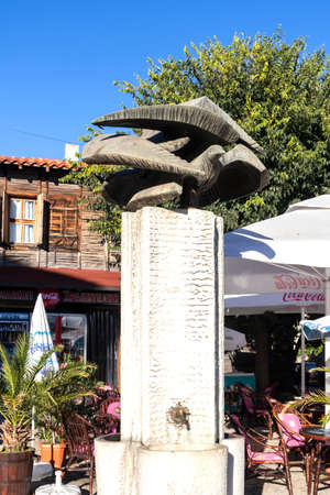 SOZOPOL, BULGARIA - SEPTEMBER 1, 2020: Old houses at old town of Sozopol, Burgas Region, Bulgariaのeditorial素材