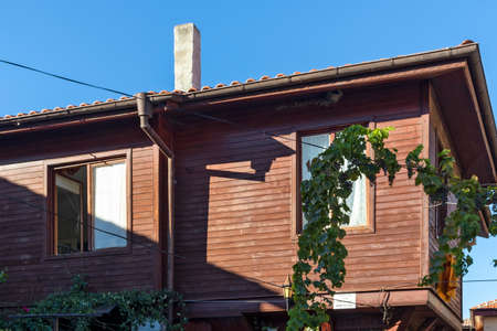 SOZOPOL, BULGARIA - SEPTEMBER 1, 2020: Old houses at old town of Sozopol, Burgas Region, Bulgariaのeditorial素材