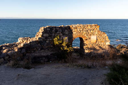 SOZOPOL, BULGARIA - SEPTEMBER 1, 2020: Old houses at old town of Sozopol, Burgas Region, Bulgariaのeditorial素材