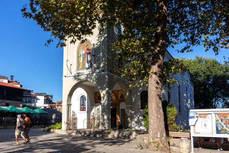 SOZOPOL, BULGARIA - SEPTEMBER 1, 2020: Old houses at old town of Sozopol, Burgas Region, Bulgariaのeditorial素材