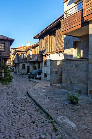 SOZOPOL, BULGARIA - SEPTEMBER 1, 2020: Old houses at old town of Sozopol, Burgas Region, Bulgariaのeditorial素材