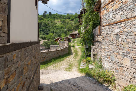 Village of Kovachevitsa with Authentic nineteenth century houses, Blagoevgrad Region, Bulgariaの写真素材