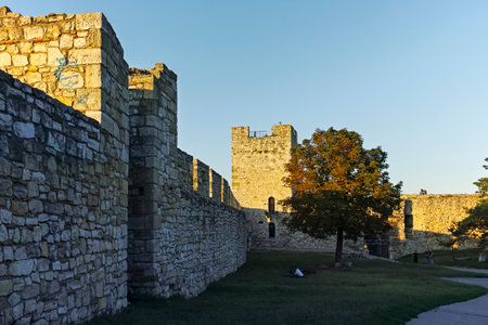 BELGRADE, SERBIA - AUGUST 12, 2019: Sunset view of Belgrade Fortress and Kalemegdan Park in city of Belgrade, Serbiaのeditorial素材