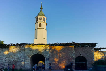 BELGRADE, SERBIA - AUGUST 12, 2019: Sunset view of Belgrade Fortress and Kalemegdan Park in city of Belgrade, Serbiaのeditorial素材