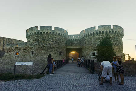 BELGRADE, SERBIA - AUGUST 12, 2019: Sunset view of Belgrade Fortress and Kalemegdan Park in city of...