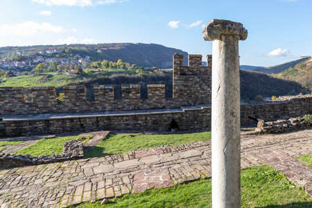 VELIKO TARNOVO, BULGARIA - NOVEMBER 1, 2020:  Ruins of The capital city of the Second Bulgarian Empire medieval stronghold Tsarevets, Veliko Tarnovo, Bulgariaのeditorial素材