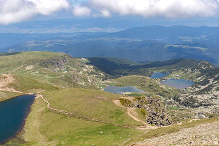 Amazing Landscape of The Seven Rila Lakes, Rila Mountain, Bulgariaの写真素材