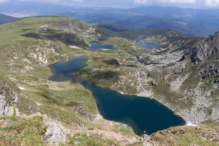 Amazing Landscape of The Seven Rila Lakes, Rila Mountain, Bulgariaの写真素材