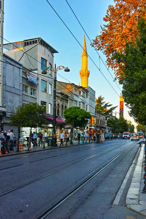 ISTANBUL, TURKEY - JULY 26, 2019: Typical Building and street in Laleli district in city of Istanbul, Turkeyのeditorial素材