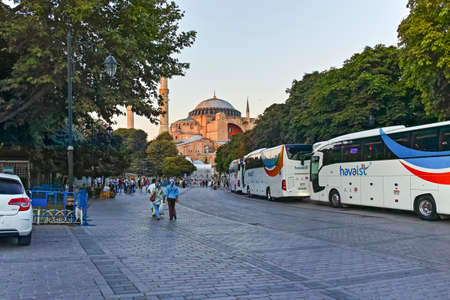 ISTANBUL, TURKEY - JULY 26, 2019: Typical Building and street in Laleli district in city of Istanbul, Turkeyのeditorial素材