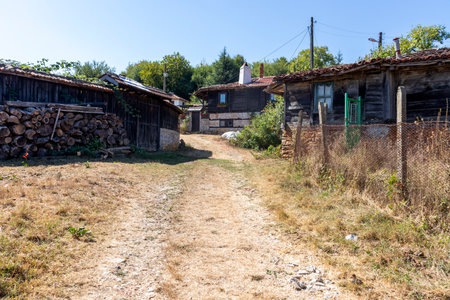 BRASHLYAN, BULGARIA - AUGUST 30, 2020: Nineteenth century Houses in the historic village of Brashlyan, Burgas Region, Bulgariaのeditorial素材