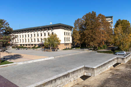 LOVECH, BULGARIA - NOVEMBER 8, 2020: Autumn panorama of center of town of Lovech, Bulgaria