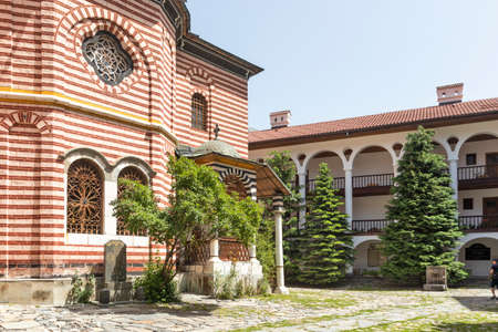 RILA MONASTERY, BULGARIA - JUNE 24, 2021: Inside view of Monastery of Saint Ivan (John) of Rila...