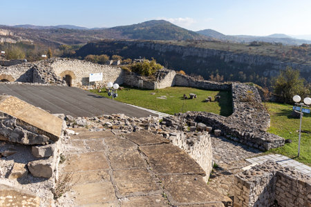 Ruins of medieval fortress in town of Lovech, Bulgariaの写真素材
