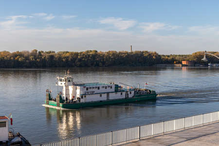 RUSE, BULGARIA - NOVEMBER 2, 2020: Panorama of Costal street at the center of city of Ruse, Bulgariaの写真素材