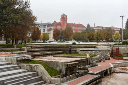 PLEVEN, BULGARIA - NOVEMBER 8, 2020: Amazing Panorama of the center of city of Pleven, Bulgariaのeditorial素材