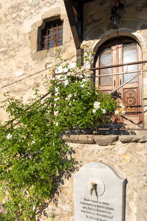 MELNIK, BULGARIA - JUNE 28, 2020: Typical street and old houses in historical town of Melnik, Blagoevgrad region, Bulgariaのeditorial素材