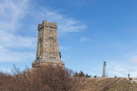 SHIPKA, BULGARIA - MAY 3, 2021: Monument to Liberty Shipka at St. Nicholas peak, Stara Planina (Balkan) Mountain, Bulgariaのeditorial素材