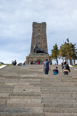 SHIPKA, BULGARIA - MAY 3, 2021: Monument to Liberty Shipka at St. Nicholas peak, Stara Planina (Balkan) Mountain, Bulgariaのeditorial素材