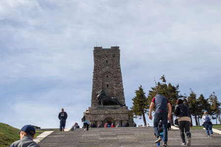SHIPKA, BULGARIA - MAY 3, 2021: Monument to Liberty Shipka at St. Nicholas peak, Stara Planina (Balkan) Mountain, Bulgariaのeditorial素材