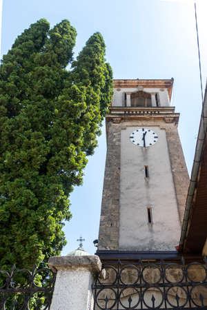 TETEVEN, BULGARIA - JULY 7, 2021: Typical street and building in town of Teteven at Balkan Mountains, Lovech region, Bulgariaのeditorial素材