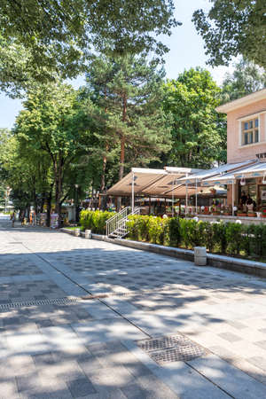 VELINGRAD, BULGARIA - JUNE 29, 2021: Center of famous spa resort of Velingrad, Pazardzhik region, Bulgariaのeditorial素材