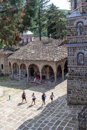 ORESHAK, BULGARIA - AUGUST 31, 2021: Medieval Troyan Monastery of Assumption, Lovech region, Bulgariaのeditorial素材