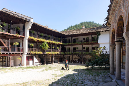 ORESHAK, BULGARIA - AUGUST 31, 2021: Medieval Troyan Monastery of Assumption, Lovech region, Bulgariaのeditorial素材