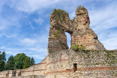 Ruins of ancient Roman Fortress Castra Martis in town of Kula, Vidin Region, Bulgariaの写真素材