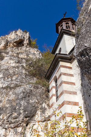 Medieval Basarbovo Rock Monastery dedicated to Saint Dimitar Basarbowski, Ruse Region, Bulgariaの写真素材