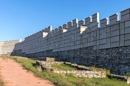 Ruins of medieval fortificated city of Krakra near town of Pernik from period of First Bulgarian Empire, Bulgariaの写真素材