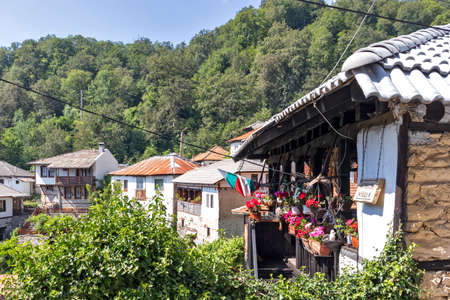 DELCHEVO, BULGARIA - JUNE 30, 2020: Village of Delchevo with authentic houses from the nineteenth century, Blagoevgrad region, Bulgariaのeditorial素材