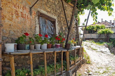 DELCHEVO, BULGARIA - JUNE 30, 2020: Village of Delchevo with authentic houses from the nineteenth century, Blagoevgrad region, Bulgariaのeditorial素材