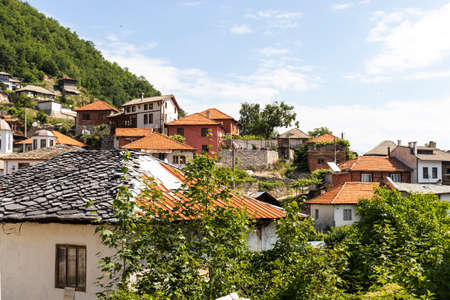 DELCHEVO, BULGARIA - JUNE 30, 2020: Village of Delchevo with authentic houses from the nineteenth century, Blagoevgrad region, Bulgariaのeditorial素材