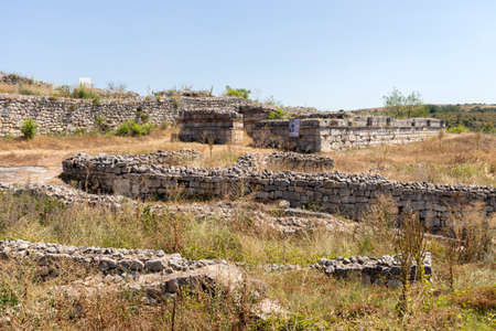 Ruins of medieval fortificated city of Cherven from period of Second Bulgarian Empire, Ruse region,...
