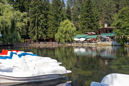 VELINGRAD, BULGARIA - JUNE 29, 2021: Kleptuza lake at famous spa resort town of Velingrad, Pazardzhik region, Bulgariaのeditorial素材