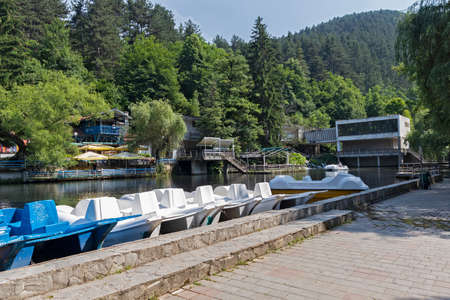 VELINGRAD, BULGARIA - JUNE 29, 2021: Kleptuza lake at famous spa resort town of Velingrad, Pazardzhik region, Bulgariaのeditorial素材