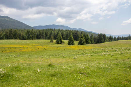 Amazing landscape of Rila mountain near Belmeken Dam, Bulgariaの写真素材