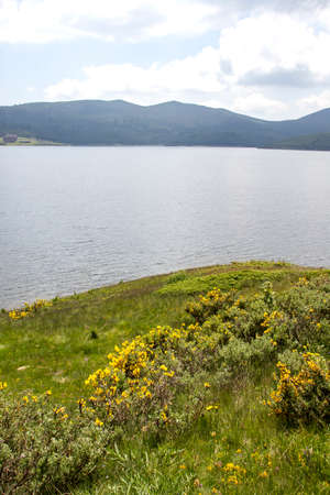 Amazing landscape of Belmeken Dam, Rila mountain, Bulgariaの写真素材