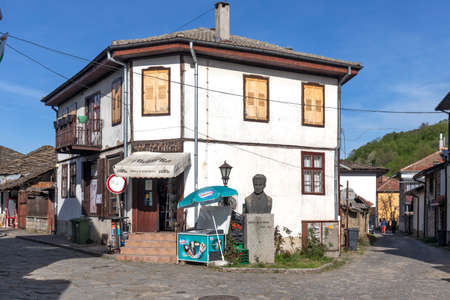 TRYAVNA, BULGARIA - MAY 1, 2021: Typical street and Nineteenth Century Buildings in Old town of...