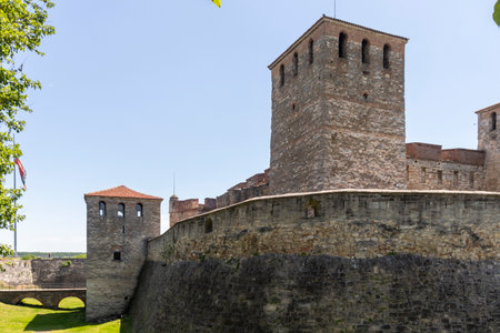 Medieval Baba Vida Fortress at the coast of Danube river in town of Vidin, Bulgariaのeditorial素材